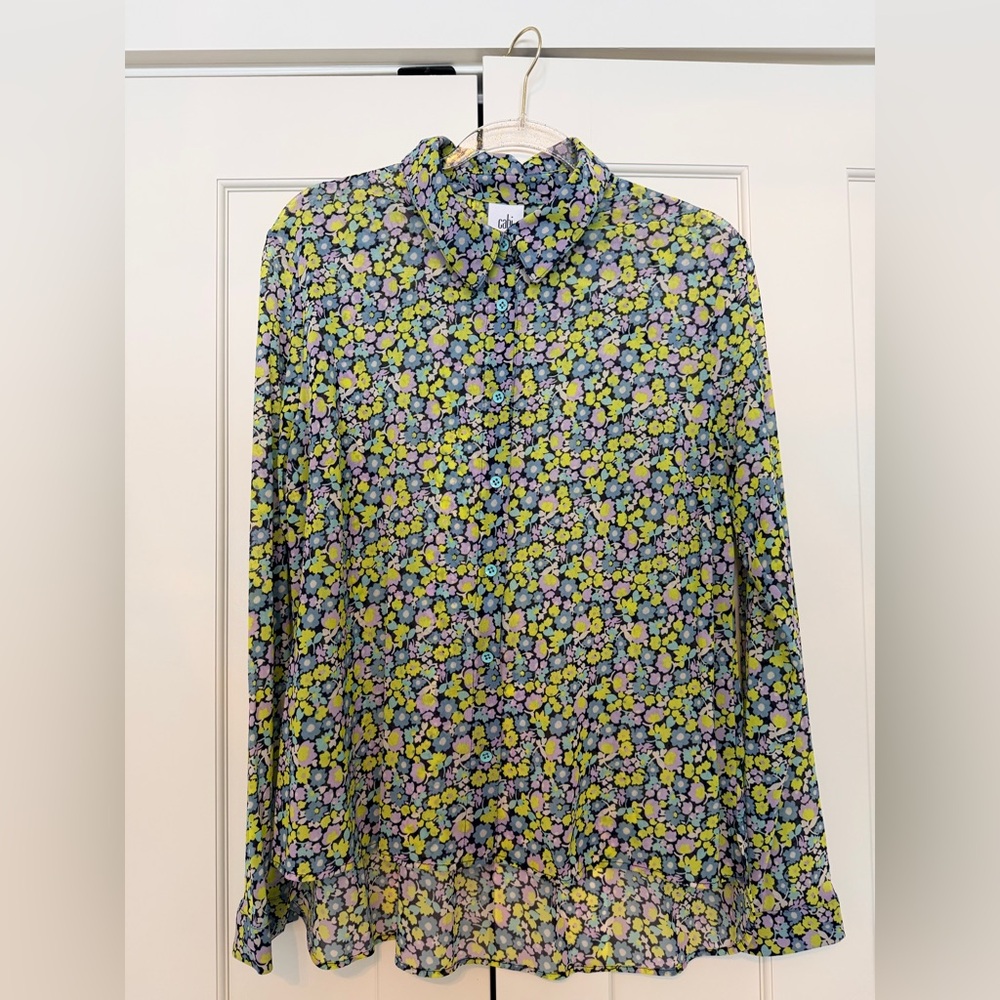 CAbi Floral Mesh Blouse.